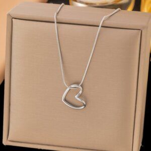 Silver heart-shaped necklace